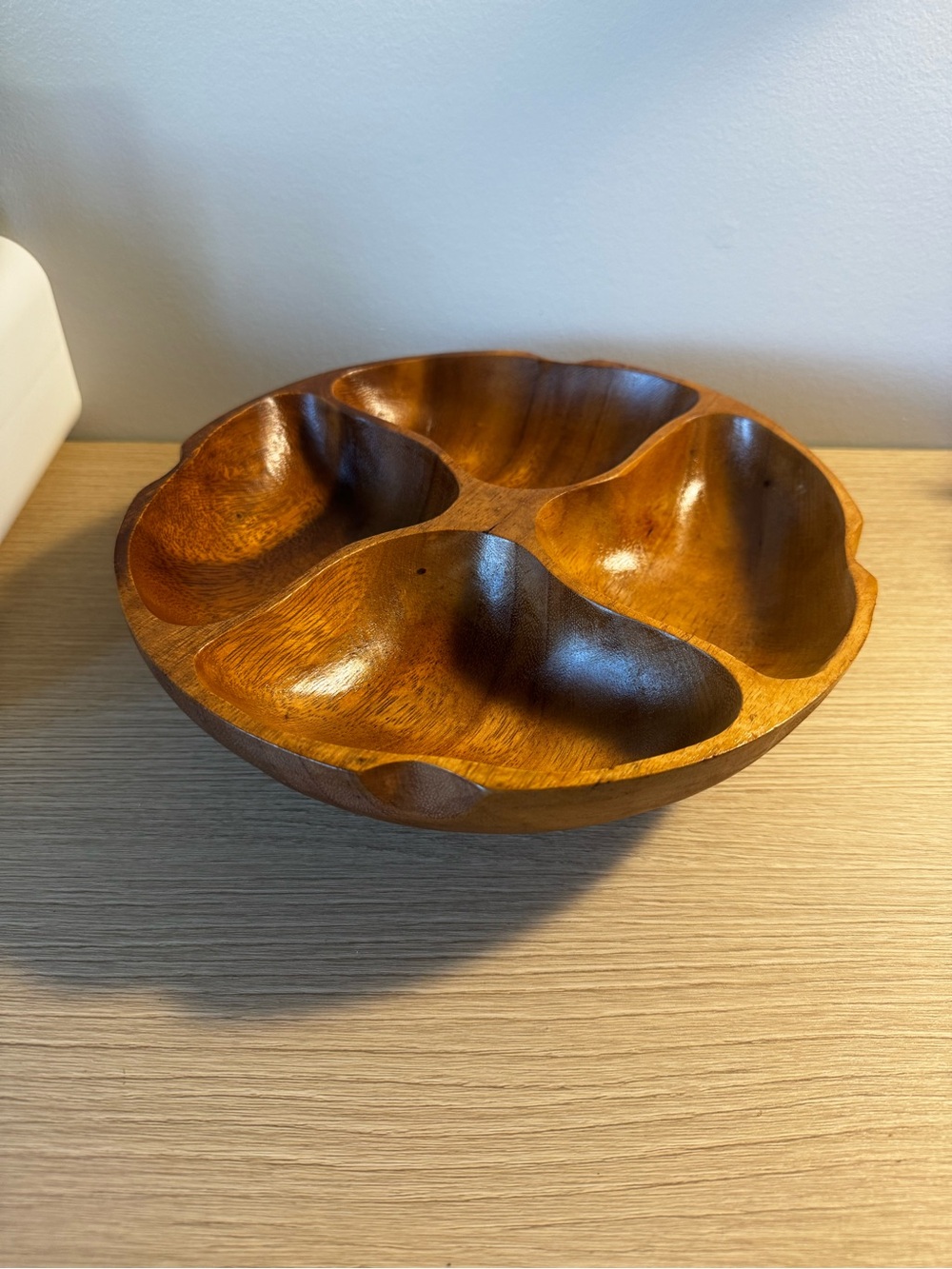 Handcrafted Wooden Serving Bowl - Brown